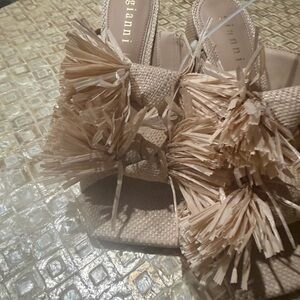 Giani Bernini Beige Fringe Sandals